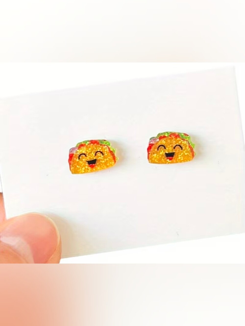 $8 Each Or Bundle 5/$20 Glittery Laughling Taco Stud Earrings